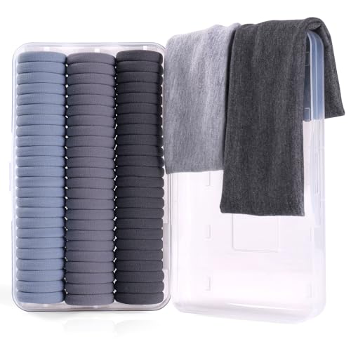 FHALLYNN Haargummis ohne Beschädigung, Haarbänder für Damen, Set mit 72 Haarbändern für Damen und Haargummis, 2 Haarbänder für Frauen, alle verpackt in einem transparenten Kunststoff-Federmäppchen von FHALLYNN