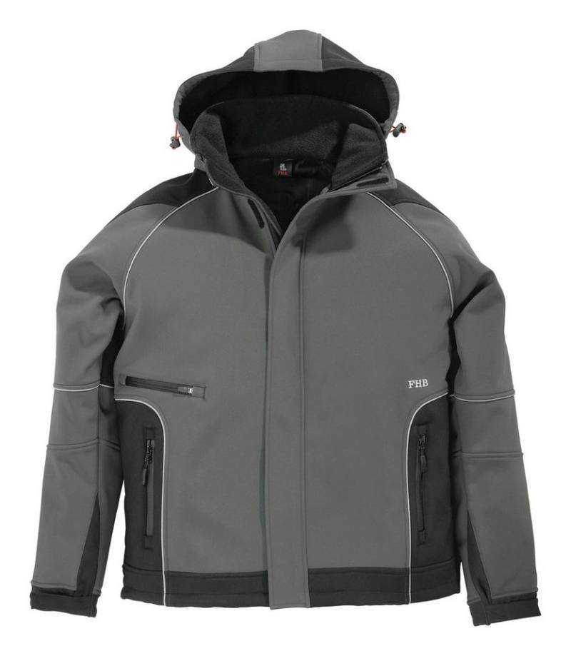 FHB Softshelljacke Jacke Walter, Softshell, Größe 2XL, grau/schwarz von FHB