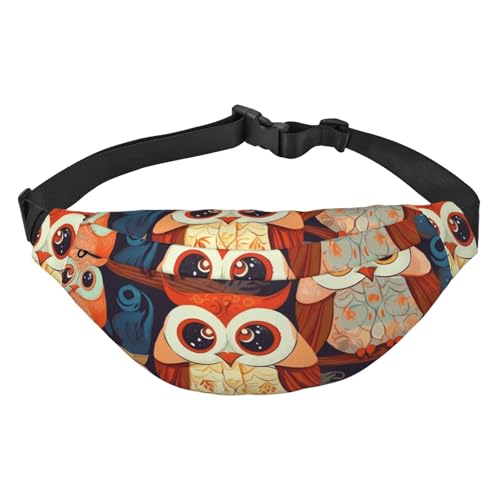 Anime Eule Bauchtasche für Herren und Damen, modische Hüfttasche überall, Crossbody-Tasche, Geldbörse, Hüfttasche mit verstellbarem Riemen, wasserdichte Brusttasche für Reisen, Wandern, Sport, von FHEBNDS