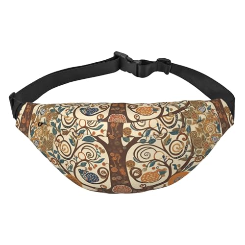 Bauchtasche mit Baum des Lebens, für Damen und Herren, modische Hüfttasche überall, Crossbody-Tasche, Geldbörse, Hüfttasche mit verstellbarem Riemen, wasserdichte Brusttasche für Reisen, Wandern, von FHEBNDS