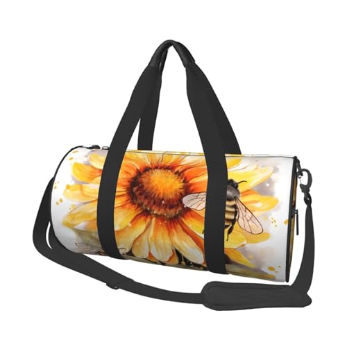 Blackboard Bees Sonnenblumen-Reisetasche für Damen und Herren, persönliche Gegenstände, Reisetasche, Segeltuch, Wochenendtasche, Übernachtungstasche, leicht, Sporttasche, Handgepäck, Schwarz Blackboard Bees Sonnenblumen-Reisetasche für Damen und Herren, persönliche Gegenstände, Reisetasche, Segeltuch, Wochenendtasche, Übernachtungstasche, leicht, Sporttasche, Handgepäck, Schwarz von FHEBNDS