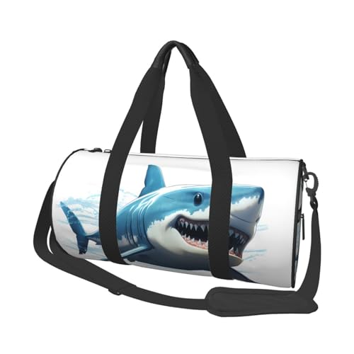Blue Shark Duffle Bag für Damen und Herren, persönliche Gegenstände, Reisetasche, Segeltuch, Wochenendtasche, Übernachtungstasche, leicht, Sporttasche, Handgepäck, Schwarz, Einheitsgröße, Schwarz Blue Shark Duffle Bag für Damen und Herren, persönliche Gegenstände, Reisetasche, Segeltuch, Wochenendtasche, Übernachtungstasche, leicht, Sporttasche, Handgepäck, Schwarz, Einheitsgröße, Schwarz von FHEBNDS