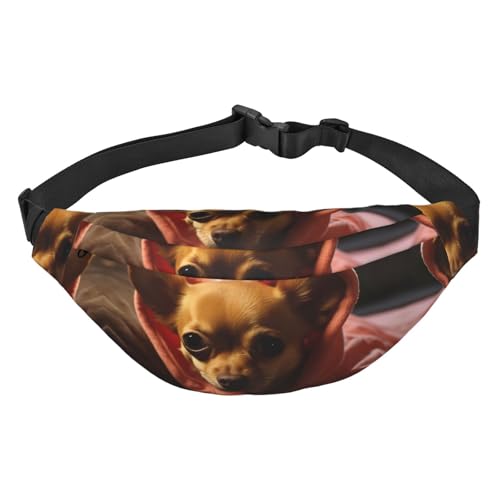 Depressed Chihuahua Bauchtasche für Herren und Damen, modische Hüfttasche überall, Crossbody-Tasche, Geldbörse, Hüfttasche mit verstellbarem Gurt, wasserdichte Brusttasche für Reisen, Wandern, Sport, von FHEBNDS