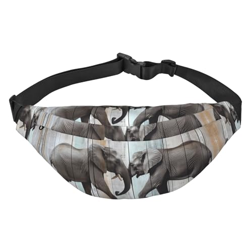 Elefant auf Holz, Bauchtasche für Damen und Herren, modische Hüfttasche, Crossbody-Tasche, Geldbörse, Hüfttasche mit verstellbarem Riemen, wasserdichte Brusttasche für Reisen, Wandern, Sport, Schwarz, Elefant auf Holz, Bauchtasche für Damen und Herren, modische Hüfttasche, Crossbody-Tasche, Geldbörse, Hüfttasche mit verstellbarem Riemen, wasserdichte Brusttasche für Reisen, Wandern, Sport, Schwarz, von FHEBNDS