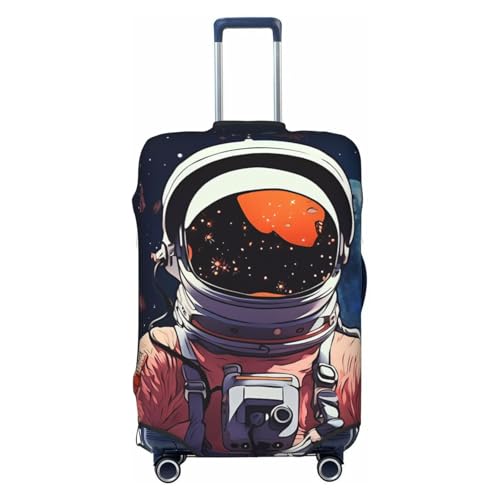 FHEBNDS Cool Mann im Weltraum Galaxie Gepäckabdeckung waschbar Koffer Schutz TSA genehmigt elastische Spandex Reisetasche Schutz kratzfestes Reisegepäck Abdeckung passt 45 – 81 cm Gepäck, Schwarz, XL von FHEBNDS