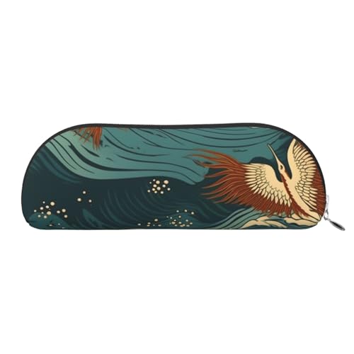 FHEBNDS Japanische Make-up-Tasche mit Wellentapeten, für Damen und Herren, großes Federmäppchen, ästhetisches Federmäppchen, Münztasche, Leder-Kosmetiktasche mit Reißverschluss, Büro-Organizer FHEBNDS Japanische Make-up-Tasche mit Wellentapeten, für Damen und Herren, großes Federmäppchen, ästhetisches Federmäppchen, Münztasche, Leder-Kosmetiktasche mit Reißverschluss, Büro-Organizer von FHEBNDS