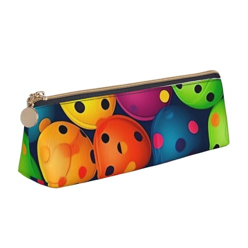 FHEBNDS Make-up-Tasche mit Bällen und Farben, großes Federmäppchen, ästhetisches Federmäppchen, Münztasche, Leder-Kosmetiktasche mit Reißverschluss, Büro-Organizer, Reiseutensilien FHEBNDS Make-up-Tasche mit Bällen und Farben, großes Federmäppchen, ästhetisches Federmäppchen, Münztasche, Leder-Kosmetiktasche mit Reißverschluss, Büro-Organizer, Reiseutensilien von FHEBNDS