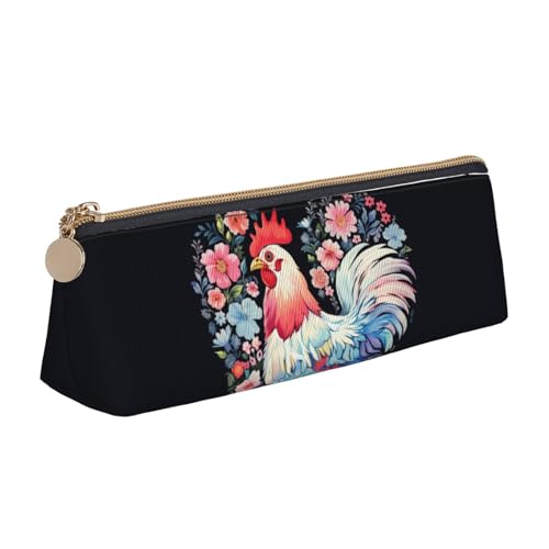 FHEBNDS Make-up-Tasche mit Blumenherz, Huhn, großes Federmäppchen, ästhetisches Federmäppchen, Münztasche, Leder-Kosmetiktasche mit Reißverschluss, Büro-Organizer, Reiseutensilien FHEBNDS Make-up-Tasche mit Blumenherz, Huhn, großes Federmäppchen, ästhetisches Federmäppchen, Münztasche, Leder-Kosmetiktasche mit Reißverschluss, Büro-Organizer, Reiseutensilien von FHEBNDS