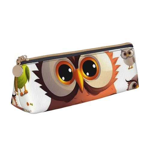 FHEBNDS Make-up-Tasche mit Cartoon-Eule, großes Federmäppchen, ästhetisches Federmäppchen, Münztasche, Leder-Kosmetiktasche mit Reißverschluss, Büro-Organizer, Reiseutensilien FHEBNDS Make-up-Tasche mit Cartoon-Eule, großes Federmäppchen, ästhetisches Federmäppchen, Münztasche, Leder-Kosmetiktasche mit Reißverschluss, Büro-Organizer, Reiseutensilien von FHEBNDS