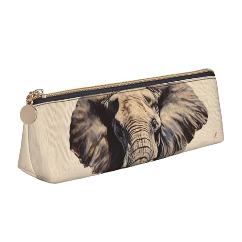 FHEBNDS Make-up-Tasche mit Elefanten-Malerei, großes Federmäppchen, ästhetisches Federmäppchen, Münztasche, Leder-Kosmetiktasche mit Reißverschluss, Büro-Organizer, Reiseutensilien FHEBNDS Make-up-Tasche mit Elefanten-Malerei, großes Federmäppchen, ästhetisches Federmäppchen, Münztasche, Leder-Kosmetiktasche mit Reißverschluss, Büro-Organizer, Reiseutensilien von FHEBNDS