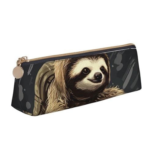 FHEBNDS Make-up-Tasche mit Radfahrer-Faultier-Design, großes Federmäppchen, ästhetisches Federmäppchen, Münztasche, Leder-Kosmetiktasche mit Reißverschluss, Büro-Organizer, Reiseutensilien FHEBNDS Make-up-Tasche mit Radfahrer-Faultier-Design, großes Federmäppchen, ästhetisches Federmäppchen, Münztasche, Leder-Kosmetiktasche mit Reißverschluss, Büro-Organizer, Reiseutensilien von FHEBNDS