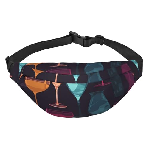 Gürteltasche für Cocktail-Brillen für Herren und Damen, modische Hüfttasche überall, Crossbody-Tasche, Geldbörse, Hüfttasche mit verstellbarem Riemen, wasserdichte Brusttasche für Reisen, Wandern, von FHEBNDS