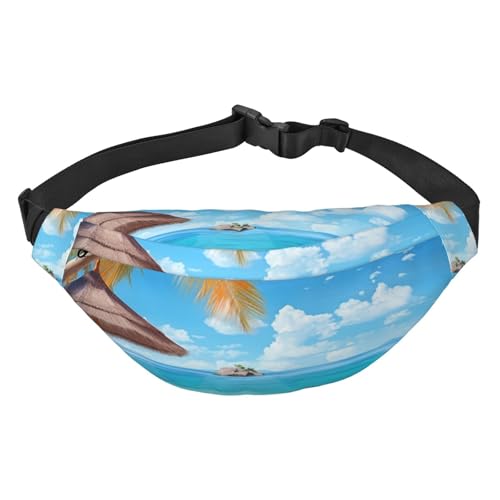 Gürteltasche für Sommer, Strand, Urlaub, für Damen und Herren, modische Hüfttasche überall, Crossbody-Tasche, Geldbörse, Hüfttasche mit verstellbarem Riemen, wasserdichte Brusttasche für Reisen, von FHEBNDS