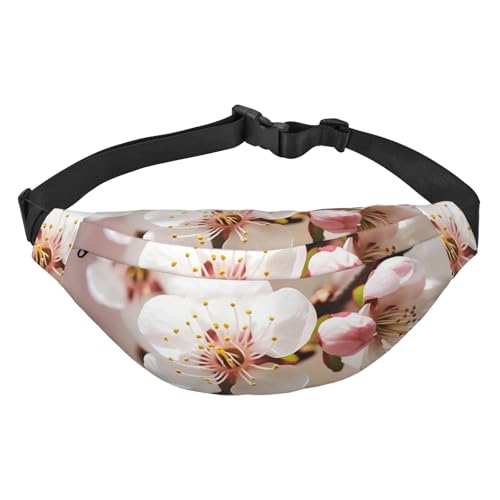 Gürteltasche mit Kirschblütenmotiv für Damen und Herren, modische Hüfttasche überall, Crossbody-Tasche, Geldbörse, Hüfttasche mit verstellbarem Riemen, wasserdichte Brusttasche für Reisen, Wandern, von FHEBNDS