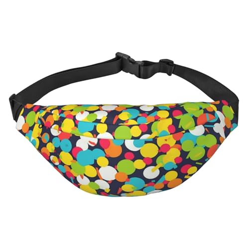 Gürteltasche mit Konfetti-Muster, für Damen und Herren, modische Hüfttasche, Crossbody-Tasche, Geldbörse, Hüfttasche mit verstellbarem Riemen, wasserdichte Brusttasche für Reisen, Wandern, Sport, von FHEBNDS