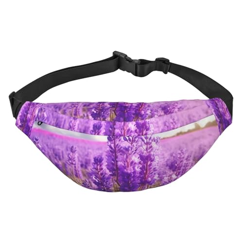 Gürteltasche mit Lavendelblüte, modische Hüfttasche für Damen und Herren, Crossbody-Tasche, Geldbörse, Hüfttasche mit verstellbarem Riemen, wasserdichte Brusttasche für Reisen, Wandern, Sport, von FHEBNDS