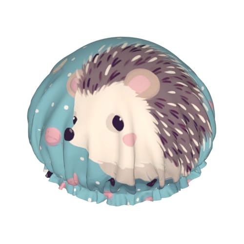 Igel Polkadot Duschhaube, wiederverwendbar, wasserdicht, Duschhaube für Damen und Herren, elastisches Band, Badehaarmütze, doppellagig, waschbar, Badekappe für alle Frisuren, reisefreundlich Igel Polkadot Duschhaube, wiederverwendbar, wasserdicht, Duschhaube für Damen und Herren, elastisches Band, Badehaarmütze, doppellagig, waschbar, Badekappe für alle Frisuren, reisefreundlich von FHEBNDS