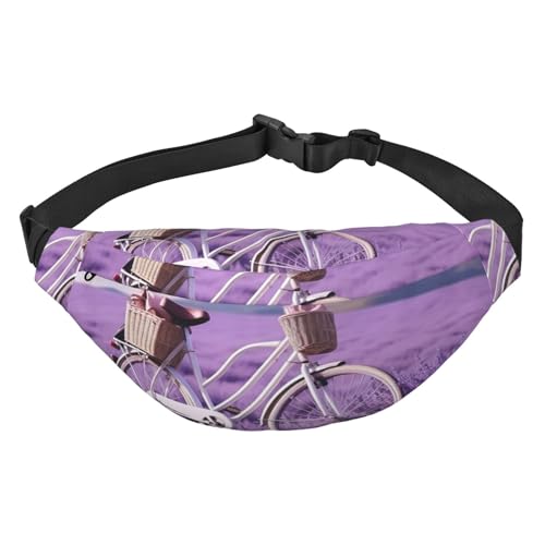 Lavender Field Bike-Bauchtasche für Herren und Damen, modische Hüfttasche überall, Crossbody-Tasche, Geldbörse, Hüfttasche mit verstellbarem Riemen, wasserdichte Brusttasche für Reisen, Wandern, von FHEBNDS