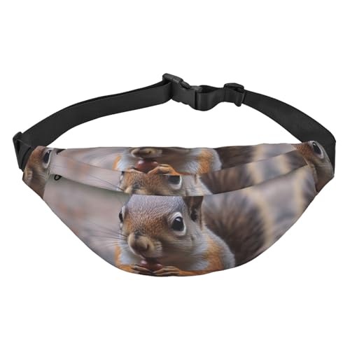 Niedliche Eichhörnchen-Bauchtasche für Herren und Damen, modische Hüfttasche überall, Crossbody-Tasche, Geldbörse, Hüfttasche mit verstellbarem Riemen, wasserdichte Brusttasche für Reisen, Wandern, von FHEBNDS