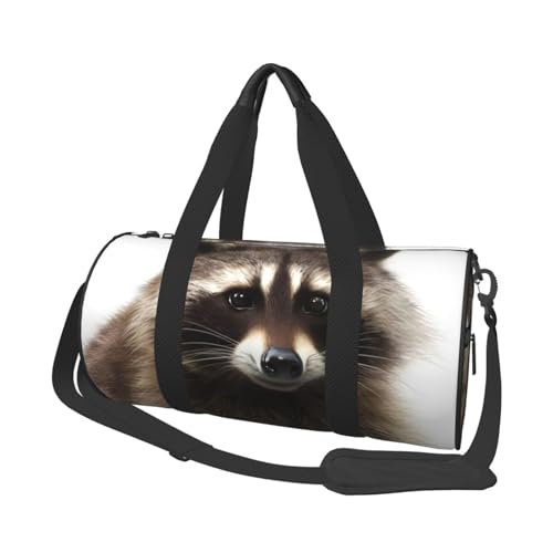 Reisetasche für Damen und Herren, Motiv: Haariger Waschbär, aus Segeltuch, Wochenendtasche, Übernachtungstasche, leicht, Sporttasche, Handgepäck, Schwarz, Einheitsgröße, Schwarz , Einheitsgröße Reisetasche für Damen und Herren, Motiv: Haariger Waschbär, aus Segeltuch, Wochenendtasche, Übernachtungstasche, leicht, Sporttasche, Handgepäck, Schwarz, Einheitsgröße, Schwarz , Einheitsgröße von FHEBNDS