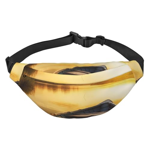River Sunset Bauchtasche aus Holz für Herren und Damen, modische Hüfttasche überall, Crossbody-Tasche, Hüfttasche mit verstellbarem Riemen, wasserdichte Brusttasche für Reisen, Wandern, Sport, River Sunset Bauchtasche aus Holz für Herren und Damen, modische Hüfttasche überall, Crossbody-Tasche, Hüfttasche mit verstellbarem Riemen, wasserdichte Brusttasche für Reisen, Wandern, Sport, von FHEBNDS