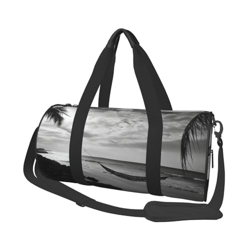 Schwarze und weiße Strandtasche für Damen und Herren, persönliche Gegenstände, Reisetasche, Segeltuch, Wochenendtasche, Übernachtungstasche, leicht, Sporttasche, Sporttasche, Handgepäck, Schwarz Schwarze und weiße Strandtasche für Damen und Herren, persönliche Gegenstände, Reisetasche, Segeltuch, Wochenendtasche, Übernachtungstasche, leicht, Sporttasche, Sporttasche, Handgepäck, Schwarz von FHEBNDS