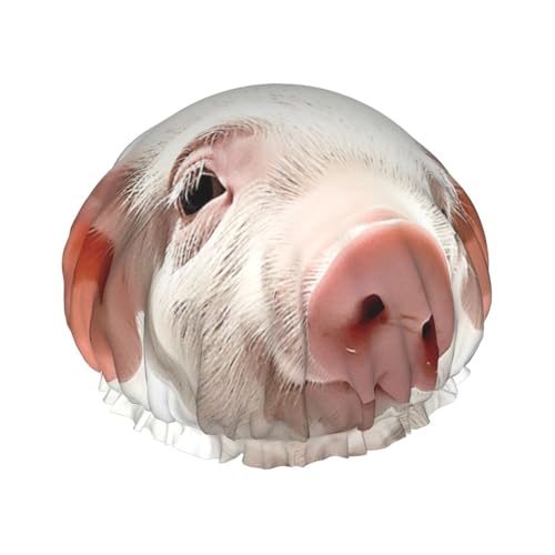 Smiling Shower Cap Reusable Waterproof Shower Bonnet for Women Men Elastic Band Bath Hair Hat Double Layered Washable Bath Cap for All Hairstyles, Travel Friendly von FHEBNDS