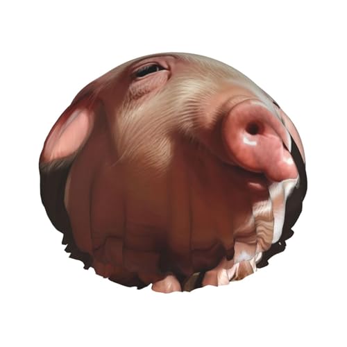 Smiling Shower Cap Reusable Waterproof Shower Bonnet for Women Men Elastic Band Bath Hair Hat Double Layered Washable Bath Cap for All Hairstyles, Travel Friendly von FHEBNDS