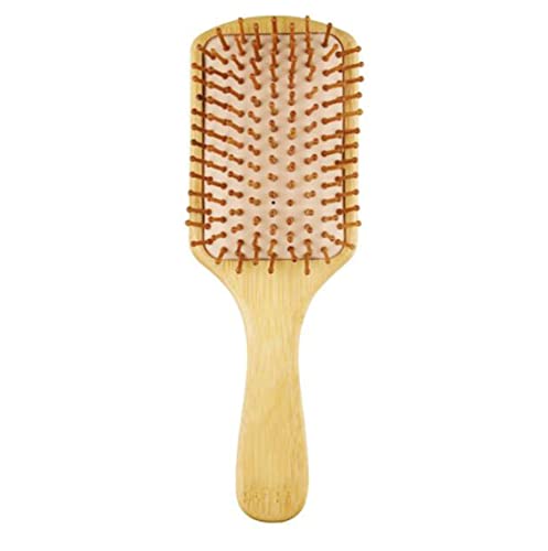 Bambus Holz Anti Statische Haarbürste, Umweltfreundlicher Massage Haar Bürste Bambuskamm für Mädchen, Muttergeschenk (Großes Brett Massagekamm) von FHEDE
