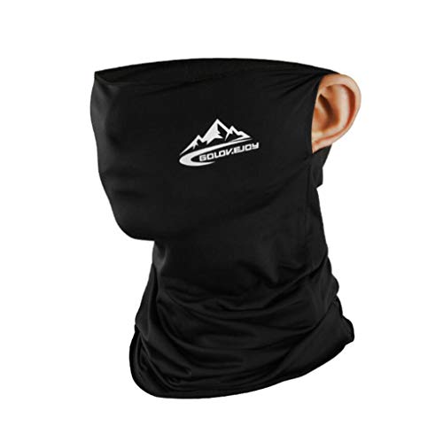 FHEDE Halsgamaschen UPF 50+ UV Sonnenschutz Gesichtsmaske Atmungsaktiver Sturmhaube Sturmhauben Schal für Outdoor Sport (Schwarz) von FHEDE