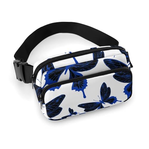 Hüfttasche aus strapazierfähigem Twill-Stoff, verstellbare Umhängetasche für Damen und Herren, wasserabweisend, Sportgürteltasche mit mehreren Taschen zum Laufen, Wandern, Reisen (Kunstwerk), Stil-6 von FHEDMN