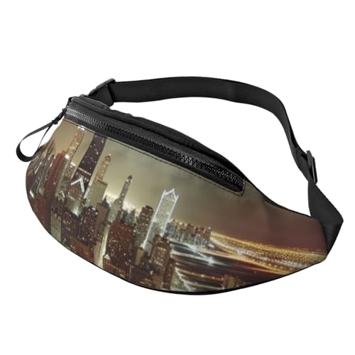 Chicago City Bauchtasche für Herren und Damen, modisch, zum Laufen, wasserdicht, Crossbody-Tasche mit verstellbarem Riemen, Sport-Hüfttasche für Reisen Chicago City Bauchtasche für Herren und Damen, modisch, zum Laufen, wasserdicht, Crossbody-Tasche mit verstellbarem Riemen, Sport-Hüfttasche für Reisen von FHEDVBN