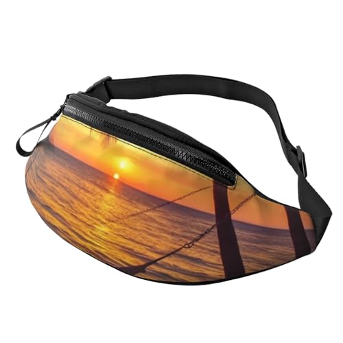 Coconut Beach Sonnenuntergang Hängematte Bauchtasche für Männer und Frauen, modische Laufgürteltasche, wasserdicht, Crossbody-Tasche, Überall, Gürteltasche mit verstellbarem Riemen, Sport-Hüfttasche Coconut Beach Sonnenuntergang Hängematte Bauchtasche für Männer und Frauen, modische Laufgürteltasche, wasserdicht, Crossbody-Tasche, Überall, Gürteltasche mit verstellbarem Riemen, Sport-Hüfttasche von FHEDVBN