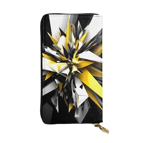 FHEDVBN Abstrakte Geldbörse für Männer und Frauen, lange Geldbörse, Leder, Clutch, große Business-Handtasche, Reise-Handyhalter, Kreditkartenhalter, Geldtasche mit Reißverschluss, Ledergeldbörsen von FHEDVBN