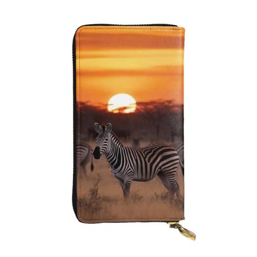 FHEDVBN Afrika Sunset Zebra Geldbörse für Männer und Frauen, lange Geldbörse, Leder, Clutch, groß, Business-Handtasche, Reise-Handyhalter, Kreditkartenhalter, Geldetui, mit Reißverschluss FHEDVBN Afrika Sunset Zebra Geldbörse für Männer und Frauen, lange Geldbörse, Leder, Clutch, groß, Business-Handtasche, Reise-Handyhalter, Kreditkartenhalter, Geldetui, mit Reißverschluss von FHEDVBN