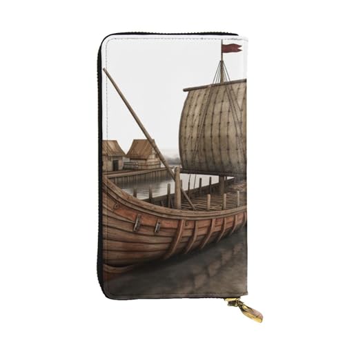 FHEDVBN Bootsgeldbörse für Männer und Frauen, lange Geldbörse, Leder, Clutch, groß, Business-Handtasche, Reise-Handyhalter, Kreditkartenhalter, Geldtasche mit Reißverschluss, Ledergeldbörsen, Geschenk von FHEDVBN