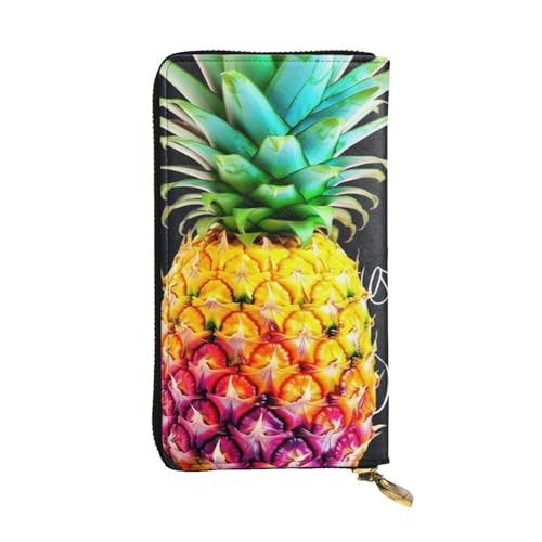 FHEDVBN Bunte Geldbörse mit Ananas-Motiv für Männer und Frauen, lange Geldbörse, Leder, Clutch, große Business-Handtasche, Reise-Handtasche, Kreditkartenhalter, Geldbeutel, mit Reißverschluss FHEDVBN Bunte Geldbörse mit Ananas-Motiv für Männer und Frauen, lange Geldbörse, Leder, Clutch, große Business-Handtasche, Reise-Handtasche, Kreditkartenhalter, Geldbeutel, mit Reißverschluss von FHEDVBN