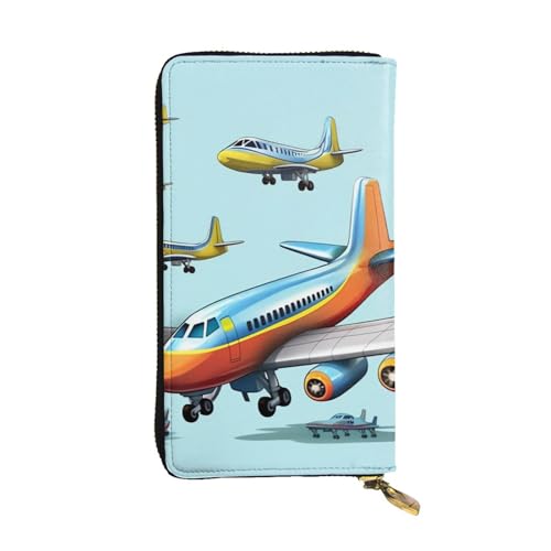 FHEDVBN Cartoon-Flugzeug-Geldbörse für Männer und Frauen, lange Geldbörse, Leder, Clutch, große Business-Handtasche, Reise-Handyhalter, Kreditkartenhalter, Geldtasche mit Reißverschluss FHEDVBN Cartoon-Flugzeug-Geldbörse für Männer und Frauen, lange Geldbörse, Leder, Clutch, große Business-Handtasche, Reise-Handyhalter, Kreditkartenhalter, Geldtasche mit Reißverschluss von FHEDVBN