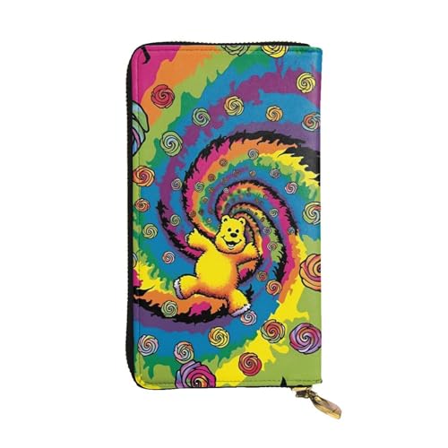 FHEDVBN Danksagungs-Bär-Geldbörse für Männer und Frauen, lange Geldbörse, Leder, Clutch, groß, Business-Handtasche, Reise-Handyhalter, Kreditkartenhalter, Geldtasche mit Reißverschluss von FHEDVBN
