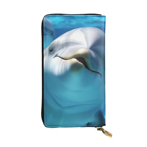 FHEDVBN Delphin mit einem Lächeln Geldbörse für Männer und Frauen, lange Geldbörse, Leder, Clutch, große Business-Handtasche, Reise-Handyhalter, Kreditkartenhalter, Geldtasche mit Reißverschluss FHEDVBN Delphin mit einem Lächeln Geldbörse für Männer und Frauen, lange Geldbörse, Leder, Clutch, große Business-Handtasche, Reise-Handyhalter, Kreditkartenhalter, Geldtasche mit Reißverschluss von FHEDVBN