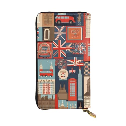 FHEDVBN England-Symbole Geldbörse für Männer und Frauen, lange Geldbörse, Leder, Clutch, groß, Business-Handtasche, Reise-Handyhalter, Kreditkartenhalter, Geldtasche mit Reißverschluss FHEDVBN England-Symbole Geldbörse für Männer und Frauen, lange Geldbörse, Leder, Clutch, groß, Business-Handtasche, Reise-Handyhalter, Kreditkartenhalter, Geldtasche mit Reißverschluss von FHEDVBN