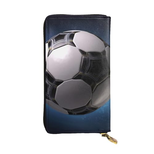 FHEDVBN Fußball-Geldbörse für Männer und Frauen, lange Geldbörse, Leder, Clutch, groß, Business-Handtasche, Reise-Handyhalter, Kreditkartenhalter, Geldtasche mit Reißverschluss, Ledergeldbörsen von FHEDVBN