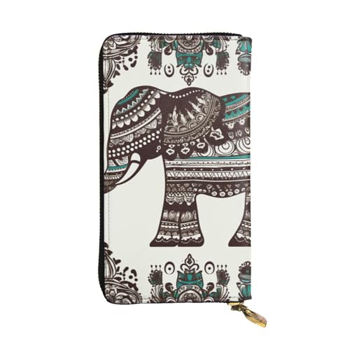 FHEDVBN Geldbörse mit Bohemian-Elefanten-Muster, lange Geldbörse, Leder, Clutch, groß, Business-Handtasche, Reise-Handyhalter, Kreditkartenhalter, Geldtasche mit Reißverschluss, Ledergeldbörsen FHEDVBN Geldbörse mit Bohemian-Elefanten-Muster, lange Geldbörse, Leder, Clutch, groß, Business-Handtasche, Reise-Handyhalter, Kreditkartenhalter, Geldtasche mit Reißverschluss, Ledergeldbörsen von FHEDVBN