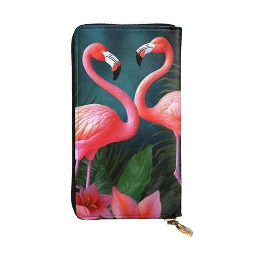 FHEDVBN Geldbörse mit Flamingo-Blumen für Männer und Frauen, lange Geldbörse, Leder, Clutch, groß, Business-Handtasche, Reise-Handyhalter, Kreditkartenhalter, Geldetui, mit Reißverschluss FHEDVBN Geldbörse mit Flamingo-Blumen für Männer und Frauen, lange Geldbörse, Leder, Clutch, groß, Business-Handtasche, Reise-Handyhalter, Kreditkartenhalter, Geldetui, mit Reißverschluss von FHEDVBN