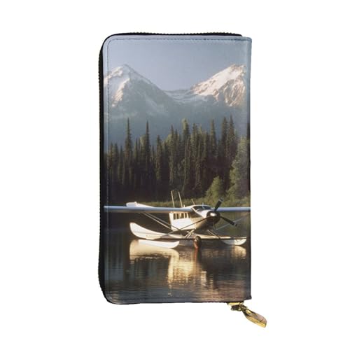 FHEDVBN Geldbörse mit Flugzeug am See, für Herren und Damen, lange Geldbörse, Leder, Clutch, groß, Business-Handtasche, Reise-Handyhalter, Kreditkartenhalter, Geldtasche mit Reißverschluss FHEDVBN Geldbörse mit Flugzeug am See, für Herren und Damen, lange Geldbörse, Leder, Clutch, groß, Business-Handtasche, Reise-Handyhalter, Kreditkartenhalter, Geldtasche mit Reißverschluss von FHEDVBN
