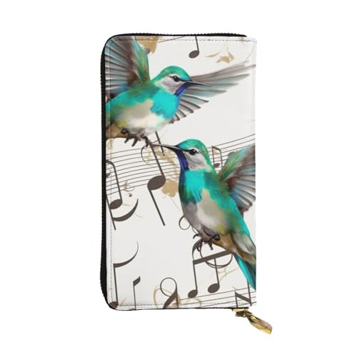 FHEDVBN Geldbörse mit Musiknoten für Männer und Frauen, lange Geldbörse, Leder, Clutch, groß, Business-Handtasche, Reise-Handyhalter, Kreditkartenhalter, Geldtasche mit Reißverschluss, Ledergeldbörsen von FHEDVBN