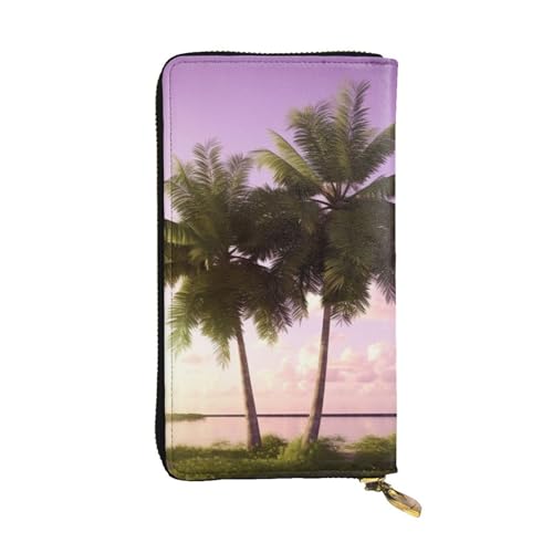 FHEDVBN Geldbörse mit tropischem Baum für Männer und Frauen, lange Geldbörse, Leder, Clutch, große Business-Handtasche, Reise-Handtasche, Kreditkartenhalter, Geldtasche mit Reißverschluss FHEDVBN Geldbörse mit tropischem Baum für Männer und Frauen, lange Geldbörse, Leder, Clutch, große Business-Handtasche, Reise-Handtasche, Kreditkartenhalter, Geldtasche mit Reißverschluss von FHEDVBN
