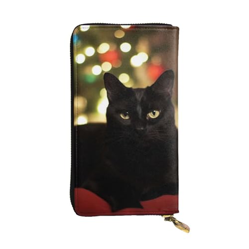 FHEDVBN Geldbörse mit weihnachtlicher Katze, für Männer und Frauen, lange Geldbörse, Leder, Clutch, groß, Business-Handtasche, Reise-Handyhalter, Kreditkartenhalter, Geldetui, mit Reißverschluss FHEDVBN Geldbörse mit weihnachtlicher Katze, für Männer und Frauen, lange Geldbörse, Leder, Clutch, groß, Business-Handtasche, Reise-Handyhalter, Kreditkartenhalter, Geldetui, mit Reißverschluss von FHEDVBN