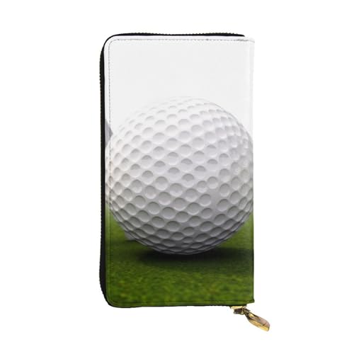 FHEDVBN Golfball-Geldbörse für Herren und Damen, lange Geldbörse, Leder, Clutch, groß, Business-Handtasche, Reise-Handyhalter, Kreditkartenhalter, Geldtasche mit Reißverschluss, Ledergeldbörsen von FHEDVBN