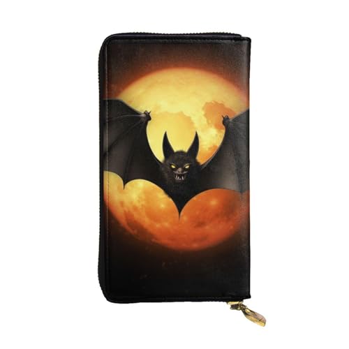 FHEDVBN Halloween-Geldbörse mit Fledermaus-Motiv für Männer und Frauen, lange Geldbörse, Leder, Clutch, große Business-Handtasche, Reise-Handyhalter, Kreditkartenhalter, Geldtasche mit Reißverschluss FHEDVBN Halloween-Geldbörse mit Fledermaus-Motiv für Männer und Frauen, lange Geldbörse, Leder, Clutch, große Business-Handtasche, Reise-Handyhalter, Kreditkartenhalter, Geldtasche mit Reißverschluss von FHEDVBN